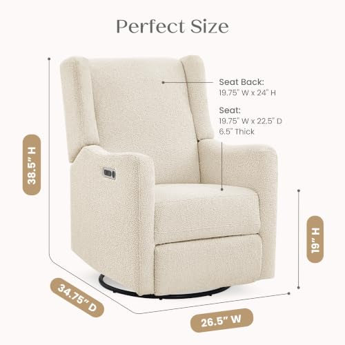 Delta Children Mercer Power Recliner Swivel Glider with USB-C & USB-A - Shell