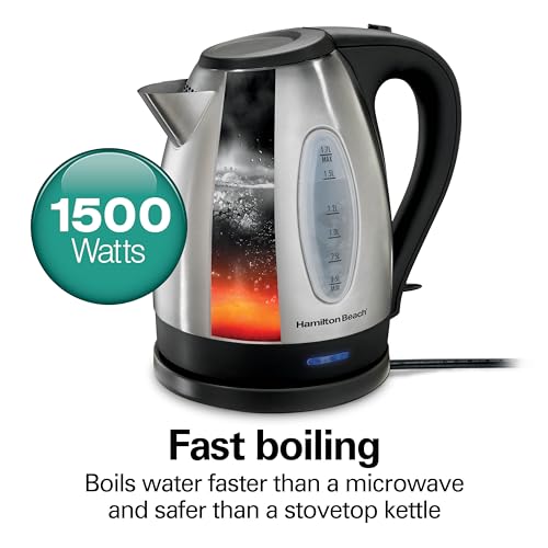 1.7 Liter Stainless Steel Electric Kettle - Fast Boiling Water Boiler