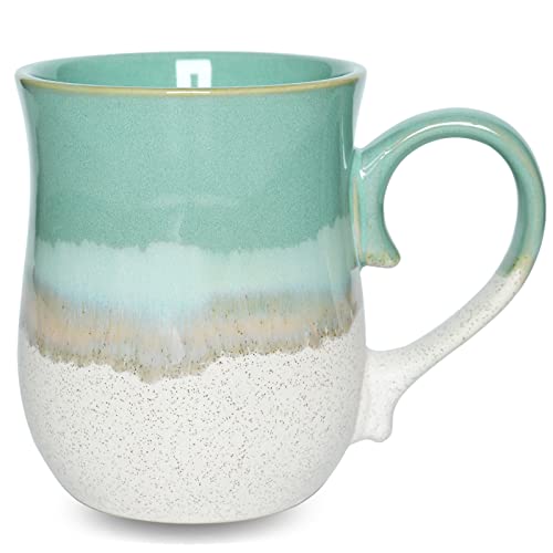 Bosmarlin 20 Oz Ceramic Coffee Mug - Mint Green Large Tea Cup for Office & Home, Dishwasher & Microwave Safe