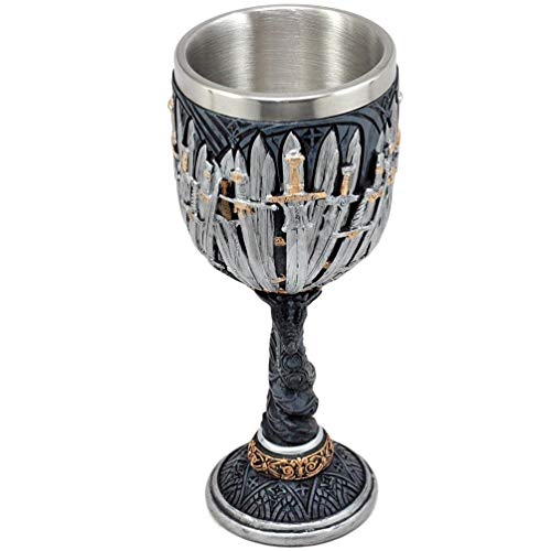 Medieval Dragon Chalice Goblet - Stainless Steel Fantasy Drinking Vessel