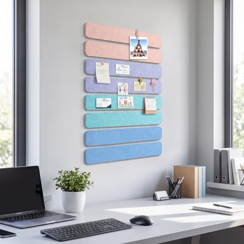 8-Pack Felt Bulletin Board Strips, 13x2 Inch Self-Adhesive Pin Boards