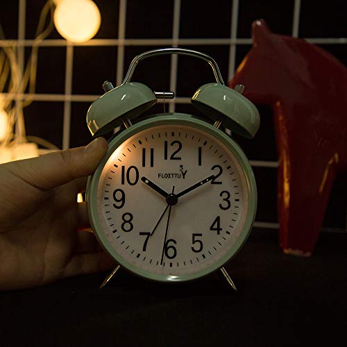 Loud 4-Inch Twin Bell Alarm Clock with Backlight for Deep Sleepers