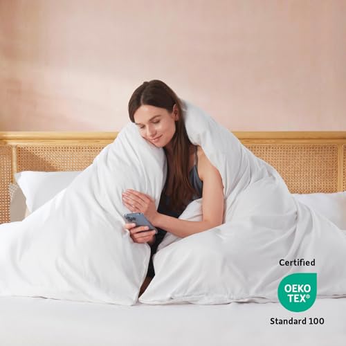 Soft Double-Brushed Queen Duvet Cover Set - 3-Piece Bedding with Pillow Shams