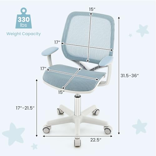 Adjustable Kids Ergonomic Desk Chair with Mesh Back and Sit-Brake Casters