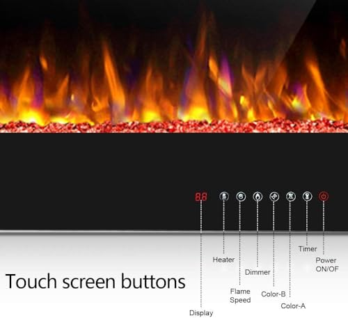 30-Inch Electric Fireplace Wall Mounted & Recessed Heater