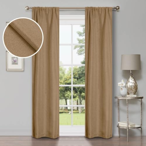 Blackout Curtains Set of 2, Room Darkening Thermal Drapes 26" x 84"