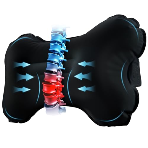 Inflatable Memory Foam Lumbar Pillow for Travel & Back Support