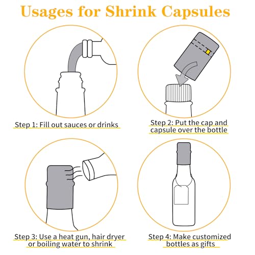 35 Pack 5oz Glass Hot Sauce Bottles with Screw Caps and Funnel