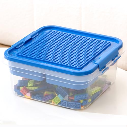 Stackable Building Block Storage Organizer with Baseplate Lid