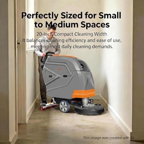 20-Inch Walk-Behind Floor Scrubber with 13-Gallon Tank
