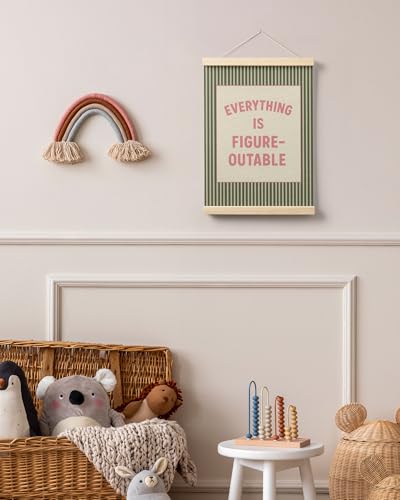 Inspirational Canvas Wall Art Poster, Retro Pink and Green Affirmation Decor 12x16
