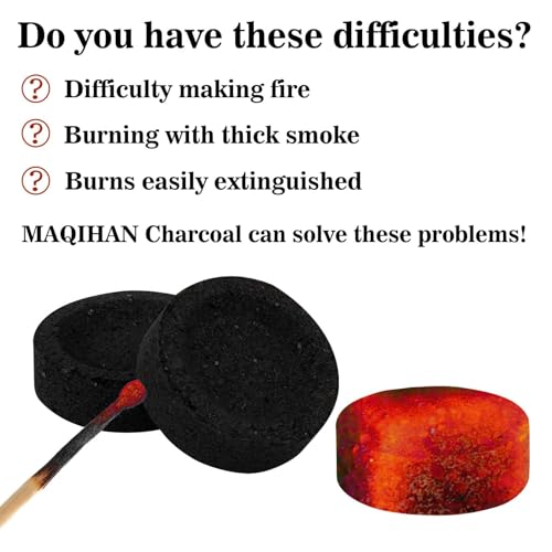 50pcs Quick Light Incense Charcoal Tablets for Resin, Bakhoor and Copal
