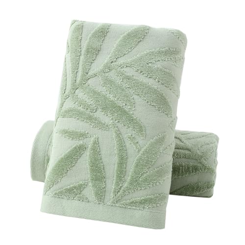 Decorative Leaf Pattern Hand Towels - 100% Cotton, Soft & Absorbent (Set of 2)