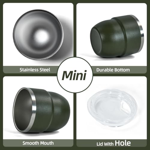 Green 4oz Double-Walled Stainless Steel Espresso Cups Set of 2 - Insulated Coffee Shot Glasses