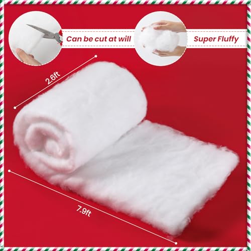 Fluffy Artificial Snow Blanket Roll - Flame Retardant Fake Snow (2 Pack)
