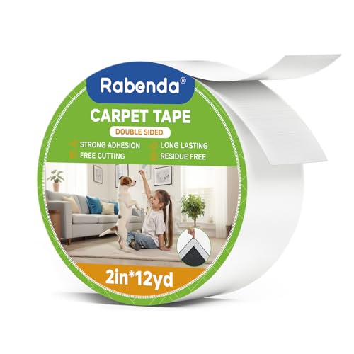 Double Sided Carpet Tape for Rugs, 2 Inch x 12 Yards, Heavy Duty Anti-Slip