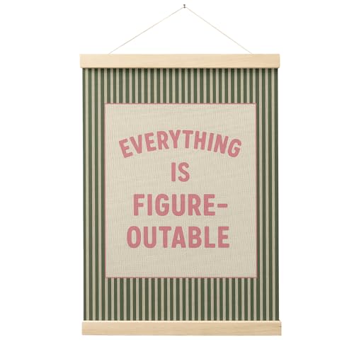 Inspirational Canvas Wall Art Poster, Retro Pink and Green Affirmation Decor 12x16