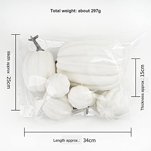 7-Piece Artificial Pumpkin Set for Fall Harvest and Halloween Decor