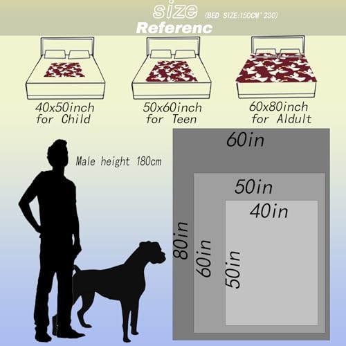 60x80in Angel Throw Blanket - Ultra Soft Cozy Flannel for Couch & Home Decor - Red Gift for Kids & Girls