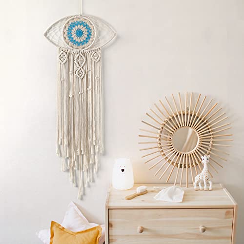 Large Macrame Evil Eye Dream Catcher Boho Wall Hanging Decor