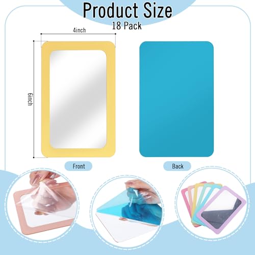 18 Pcs Small Pastel Mirrors for Kids, 4 x 6 Inch Unbreakable Acrylic Mirror