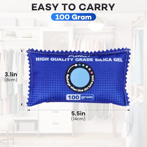 6 Pack Rechargeable Silica Gel Desiccant Packs 100g Moisture Absorber
