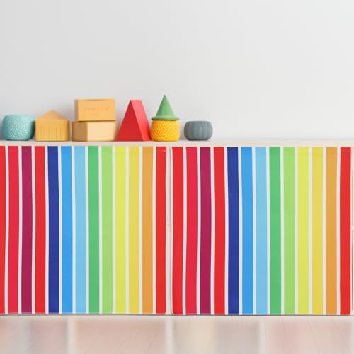 Rainbow Velvet Cabinet Curtains for Classroom Shelves - 6 Pack