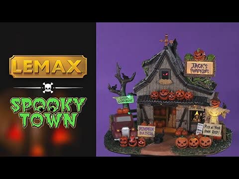 Jack's Pumpkin Farm Miniature Village Table Accent with LED Lights