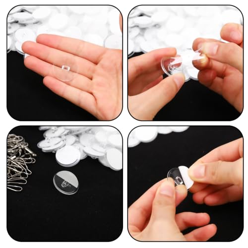 120 Pack Self-Adhesive Ceiling Hooks - No-Drill Clear Party Hanging Discs