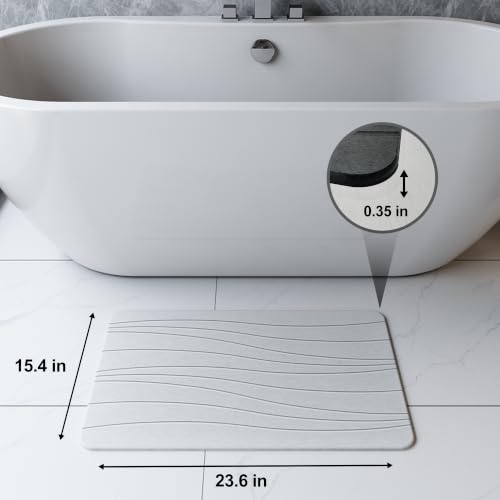 Diatomaceous Earth Stone Bath Mat, Fast-Drying Non-Slip Absorbent Mat