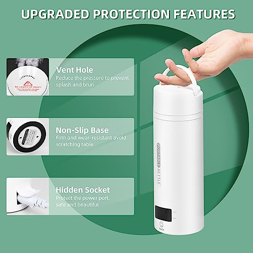 Portable Electric Travel Kettle, 450ml Stainless Steel Water Boiler