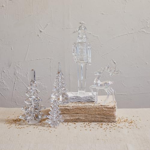 Clear Acrylic Nutcracker Figurine - 11.25 Inch Tabletop Holiday Decor