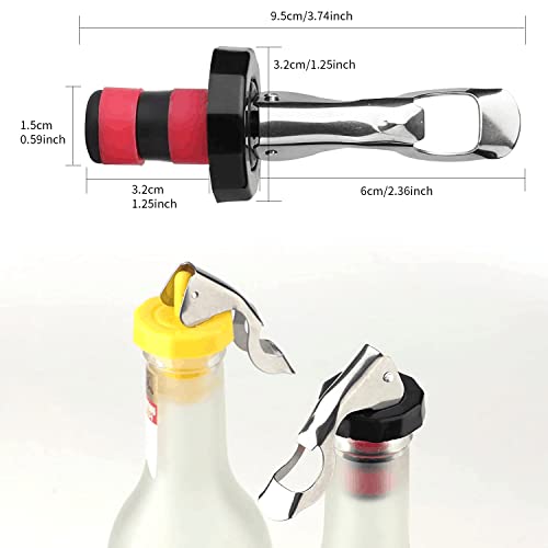 Reusable Wine Stoppers Set - Silicone Vacuum Bottle Seals for Most Wine Bottles