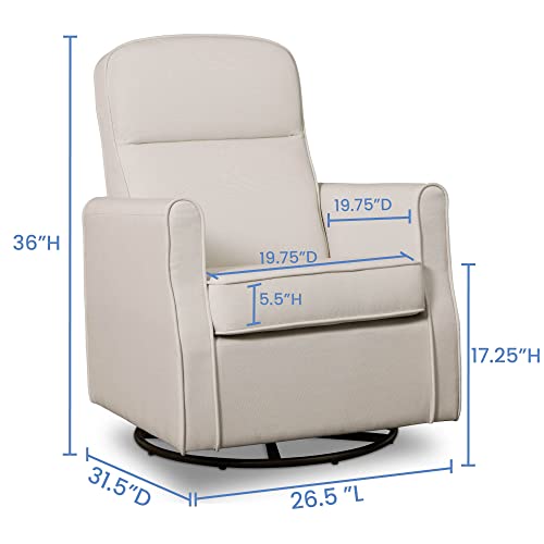 Slim Nursery Swivel Glider Rocker Chair - Cream