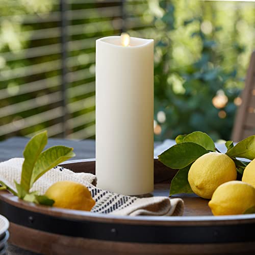 Luminara 3.25" x 8.5" Moving Flame LED Pillar Candle - Outdoor Flameless Decor