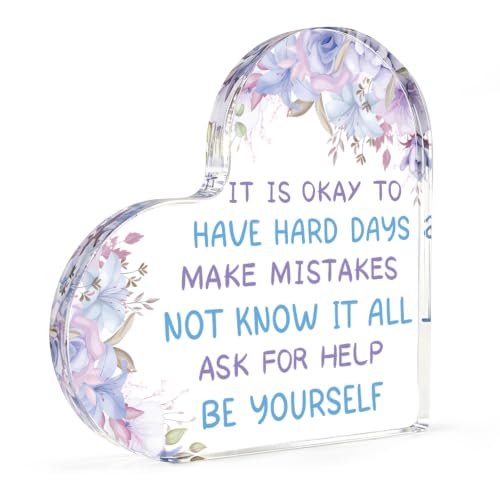 Mental Health Desk Decor Gift - Encouragement Quote Acrylic Sign for Women