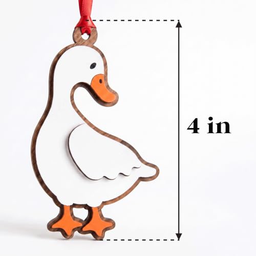 Duck Christmas Ornament - 4 Inch Writable Wooden Name Ornament