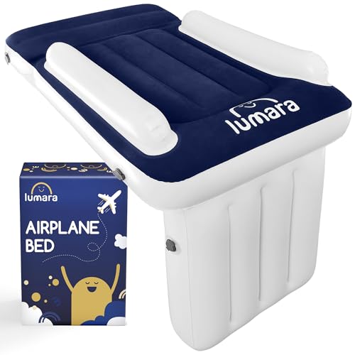 Inflatable Toddler Airplane Bed with Safety Belt - Soft Travel Air Mattress