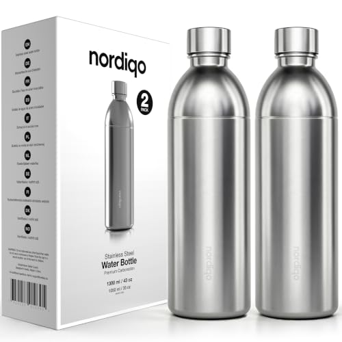 2-Pack 43 oz Stainless Steel Carbonating Bottles - Leakproof & BPA-Free