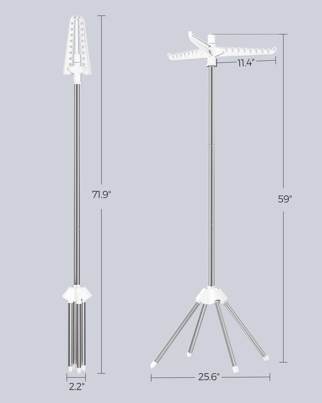 Foldable Stainless Steel Clothes Drying Rack with 3 Rotatable Arms