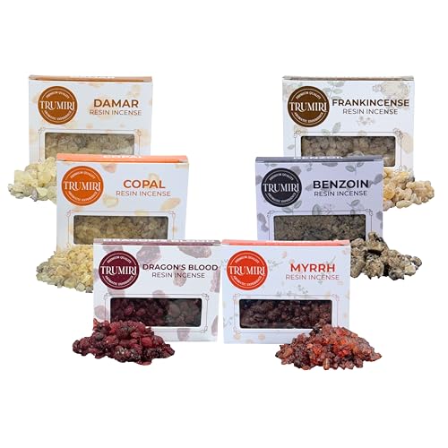 Natural Resin Incense Variety Pack - 6 x 30g Frankincense Myrrh & More