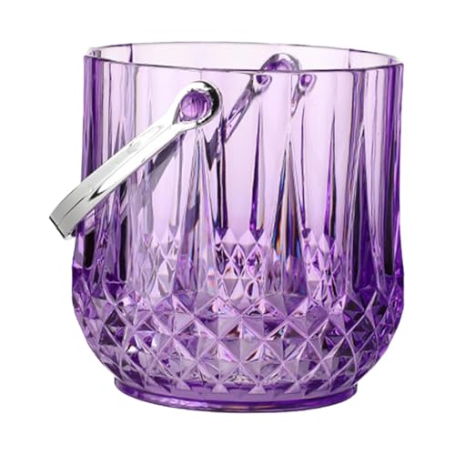 Violet Round Acrylic Ice Bucket for Drinks, Wine & Cocktails - Chilling Tub