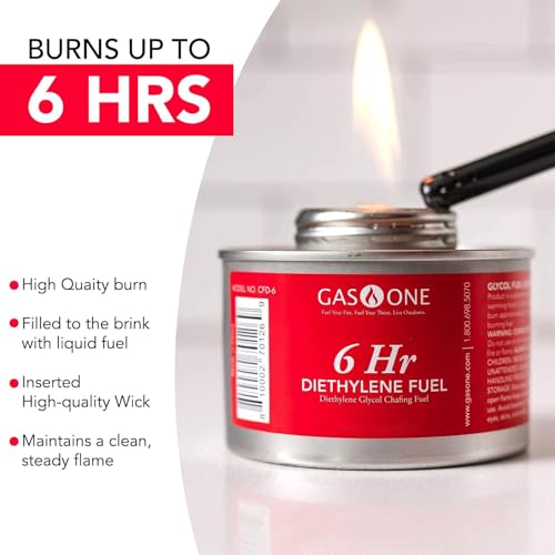 6-Hour Chafing Fuel Liquid Cans with Wick and Lid Opener 6 Pack