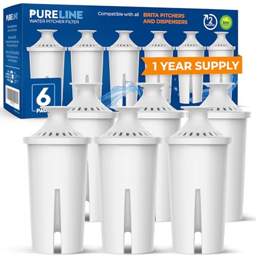 Premium Water Pitcher & Dispenser Replacement Filters, NSF Certified (6 Pack)