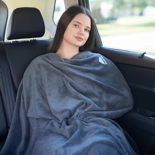 2-in-1 Travel Blanket Pillow - Soft, Compact, Lightweight Gray