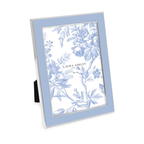 4x6 Enamel Picture Frame with Silver Edge - Cashmere Blue Tabletop Display