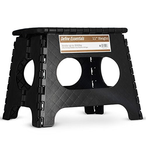 11-Inch Folding Step Stool - Lightweight Anti-Slip Sturdy Stool for Adults