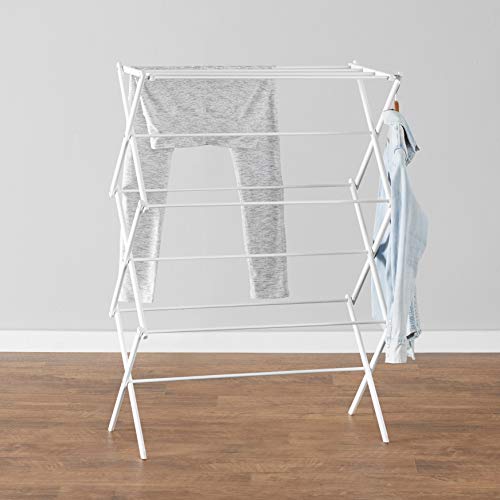 Amazon Basics Foldable Portable Clothes Drying Rack, White