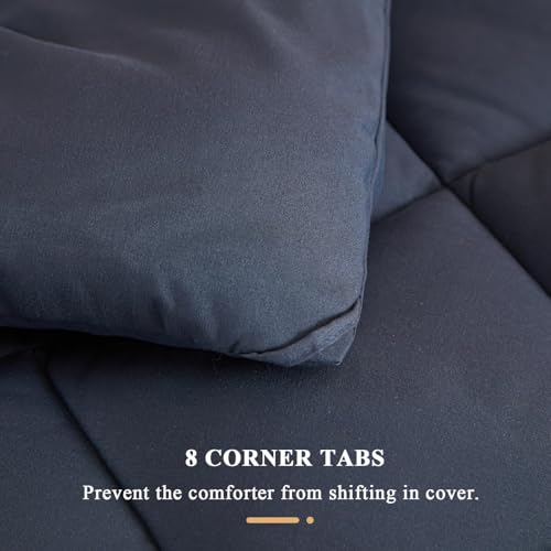 MIOTO Oversized King Comforter 128x120 - Down Alternative Duvet Insert, Grey