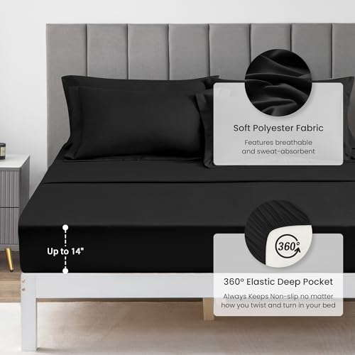 Love's Cabin King Size Comforter Set Black 7-Piece Bed in a Bag